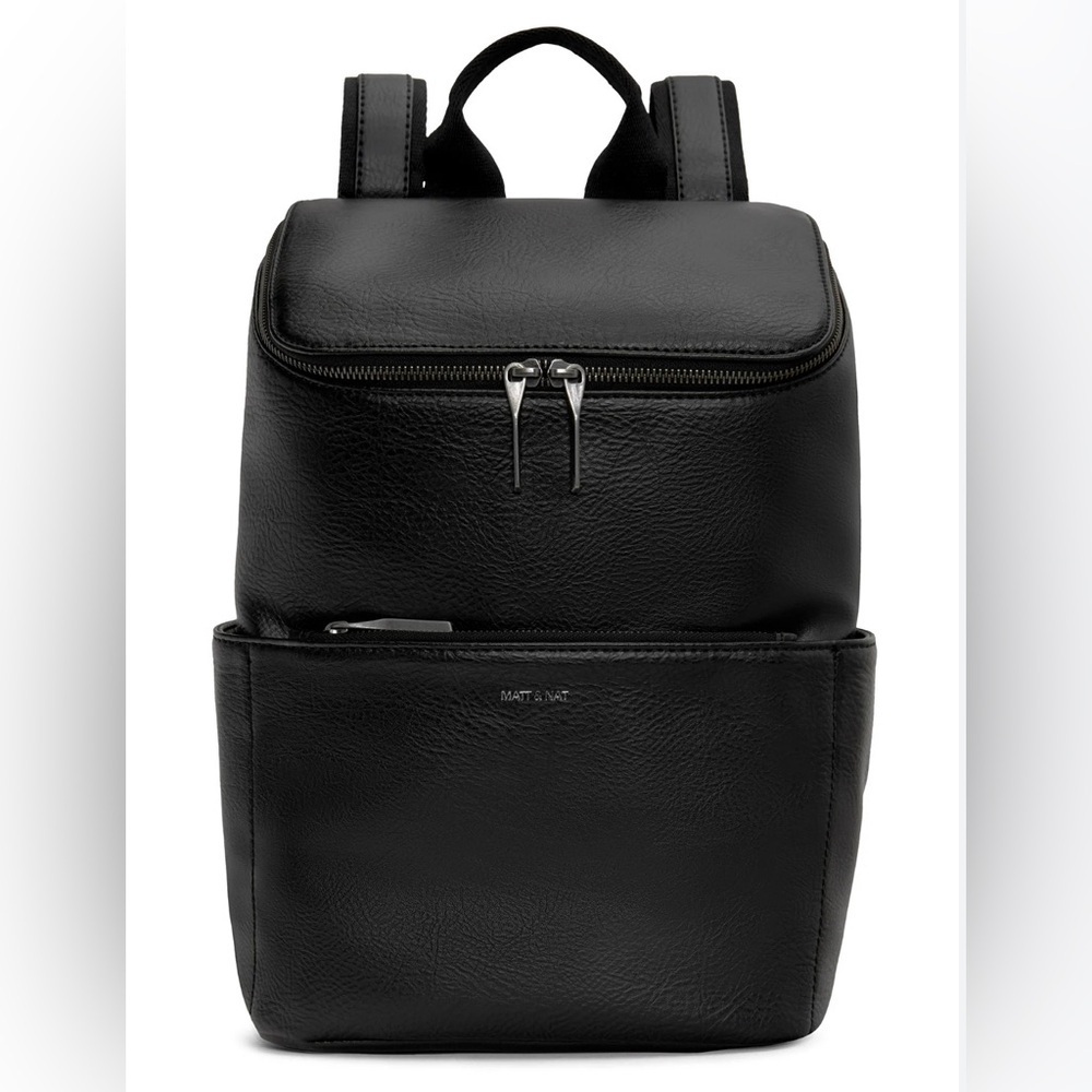 MATT & NAT Brave Dwell Collection Vegan Leather Backpack Adjustable Straps Flaw